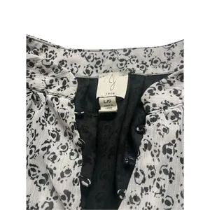 Joie blouse black and white multi print floral sz Large thumbnail 3