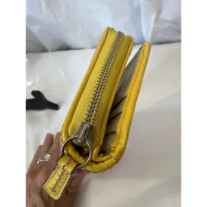 Coach Signature Pink Heritage White Yellow Stripe Accordion Wallet EUC thumbnail 3