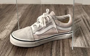 Unisex Vans Gray /Off White Sueden Lace Up Sneaker Shoes Womens :7 Mens:5.5 thumbnail 1