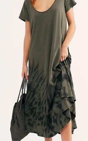 We the free to the max xs green & black maxi‎ dress thumbnail 1