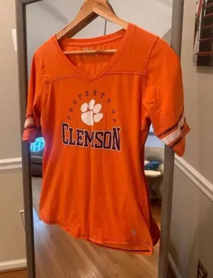 Clemson Russell Short‎ Sleeve Shirt Large Orange thumbnail 1
