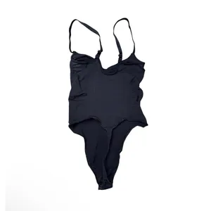 SKIMS Ruched Bodysuit Women Large Black Excellent Thong Back Shapewear thumbnail 2