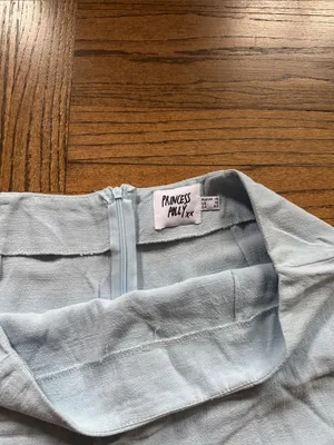Princess Polly Pale Blue Cotton Mini Skirt thumbnail 2
