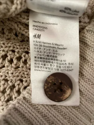 L.O.G.G + H&M Open-weave crocheted cardigan button v-neck long sleeve NEW size L thumbnail 9