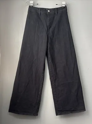 Universal Threads Sailor Wide Leg Jeans Size 6 Black High Rise Lagenlook Street thumbnail 1