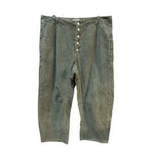 We‎ The Free People Green Button Fly Cord Barrel Leg Pants Size 33 thumbnail 11