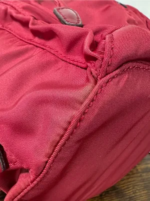 Prada Vela Sport Backpack Bag Medium Cerise Nylon Leather Italy Logo Triangle thumbnail 13