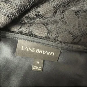 Lane Bryant Plus Size Black Lace Tulle Midi Dress Womens 28 Whimsigoth Flared thumbnail 2