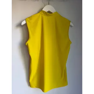 SwingDish Sleeveless Golf Polo Top Size Small Bright Yellow Quarter Zip Stretch thumbnail 2
