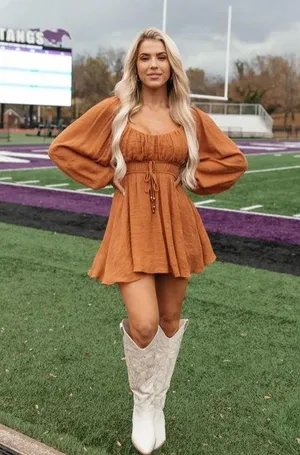 The Post Ali Romper Dress in Copper / Rust Orange Color in Size S thumbnail 3