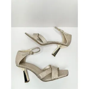 Franco Sarto‎ Sandals Size 9 Gold Leather Ankle Strap Square Toe Dress Heels NEW thumbnail 9