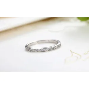 NEW Dainty 14k Gold Plated S925 Simulated Diamond Band Ring, Adjustable Band‎ thumbnail 15