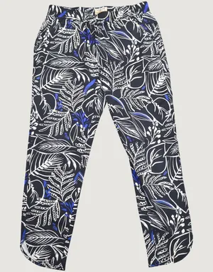 Marine Layer Allison Tropical Print Re-Spun Pull On Pants Women Small Black‎ thumbnail 1