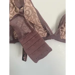 Victoria's Secret Bralette Large Purple and Tan Velvet Feminine thumbnail 4