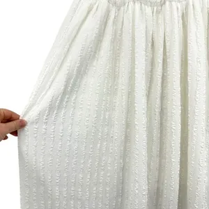 Max‎ Studio London White Midi Dress Women's L Textured Smocked Sundress Resort thumbnail 10