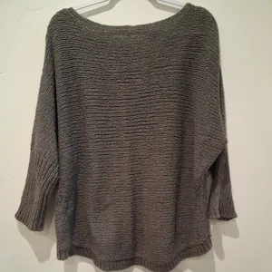 Eileen Fisher Knit Sweater Gray Pullover Chunky 100% Organic Cotton women size S thumbnail 10