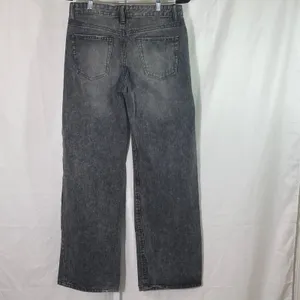 Skater Refuge Denim Low Rise Wide Leg Distressed Jeans - Women Size 03 - Black thumbnail 3