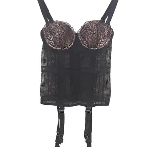 Victoria’s Secret Holiday 2017 Black Iconic Very Sexy Fishnet Lace Corset Sz 34B $88 thumbnail 2