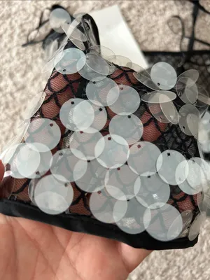 Zara sequin crop top. M thumbnail 8