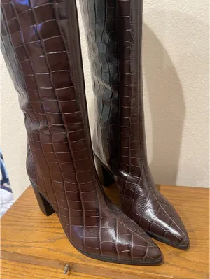 Schutz Women’s Brown Croc Boots - Size 7B thumbnail 3