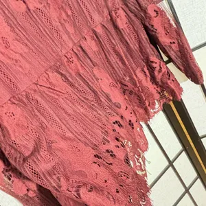 Taylor & Sage COPY - Layson Elegant Lace Women's Top in burgundy red blouse thumbnail 10