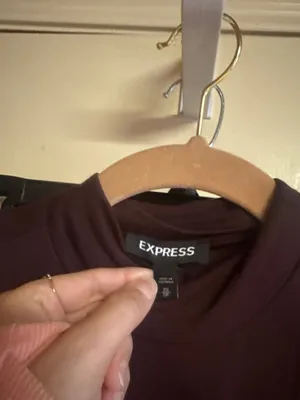 Express Sleeveless Mock Neck Brow Tank Top XS Casual Lightweight thumbnail 3