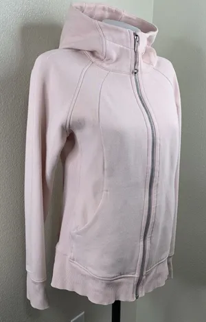 Lululemon Scuba Light Pink Full Zip Hoodie Jacket Women’s Sz 10 W4AWMS thumbnail 1