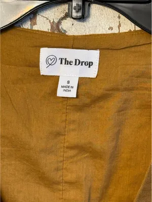 The Drop Women's Linen blend vest Camel Color size small thumbnail 3