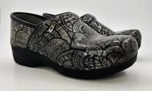 Dansko XP 2.0 Professional Clogs 39 US 8.5-9‎ Silver Black Paisley Nursing Slip thumbnail 1