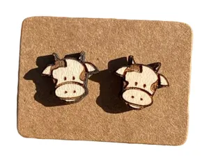 Cow Stud Earrings thumbnail 1