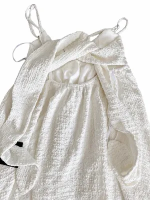 Lulus White Textured Tie-Back Mini Dress NWT thumbnail 7