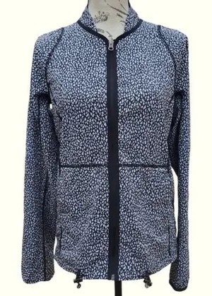 Lululemon Fast Track Reversible Zip-up Jacket Black‎ White Women's size 6 thumbnail 1