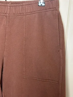 Aerie Chocolate Brown Straight Leg Raw Hem Patch Pocket Sweatpants Size Small thumbnail 3