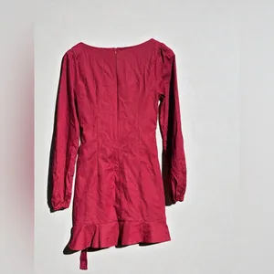 Princess Polly The Villa Mini Dress In Burgundy Size 6 thumbnail 14