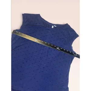 ELLE Blue Textured Sleeveless Round Neck Top Size M thumbnail 4