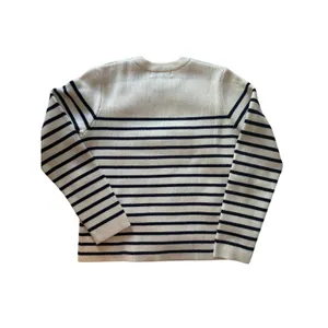English Factory Golf Crest Sweater Cream Navy Striped Preppy Golfcore Small thumbnail 9