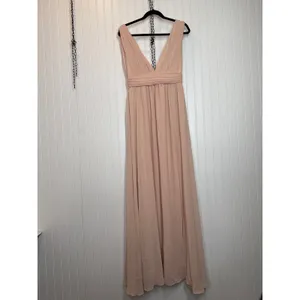 NWT Lulus Heavenly Hues Blush Maxi Dress Bridismaid Wedding Formal Size XXS thumbnail 2