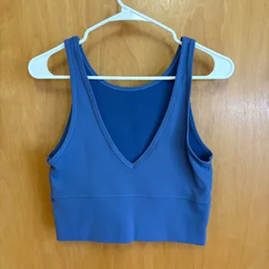 Lululemon Align V‎ Neck Tank Top Blue Cropped Athletic Yoga Workout Women thumbnail 2