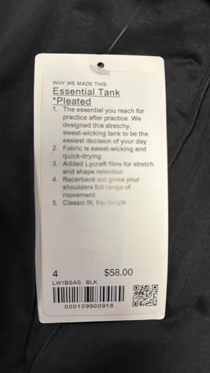 NWT Lululemon sheer black tank size 4 thumbnail 8