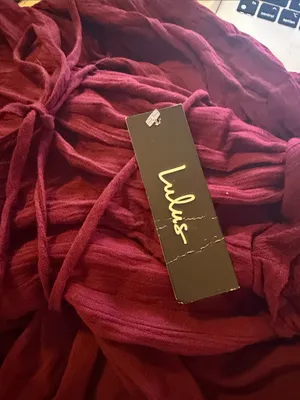 Lulus Burgundy Wrap Maxi Dress Heart of Marigold Medium NEW NWT thumbnail 8