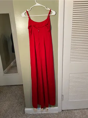 Vintage Women’s Sz 6 Midi Dress Sleeveless Red Square Neck A-Line Zip Back Union thumbnail 4