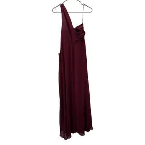 Birdy Grey Kira Chiffon‎ One Shoulder Bridesmaid Dress in Cabernet Sz S NEW thumbnail 6