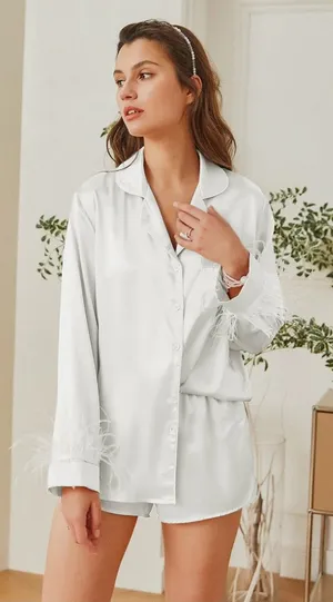 Silk Feather Pajama Set thumbnail 1