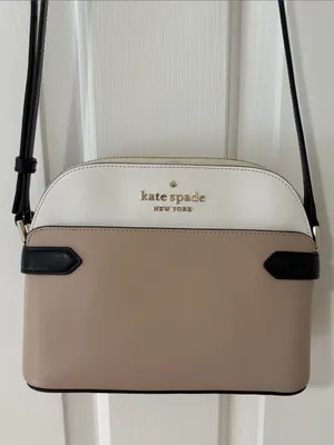 kate spade Two-Tone Dome Crossbody in White, Taupe & Black thumbnail 1