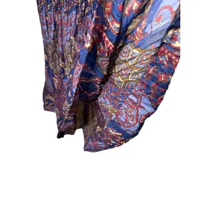 Bobbie Brooks Anywhere Blue Paisley Cotton Crinkle Maxi Skirt Womens Large Boho thumbnail 6