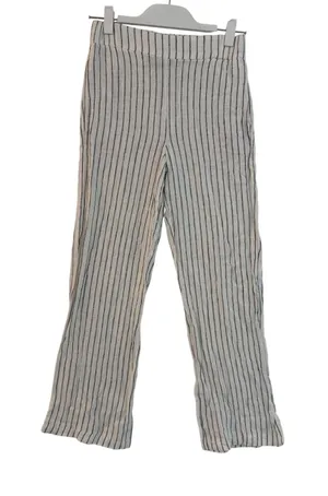Rachel‎ Zoe Womens XS White Black Pinstripe Elastic Waist Straight Leg Pants thumbnail 1