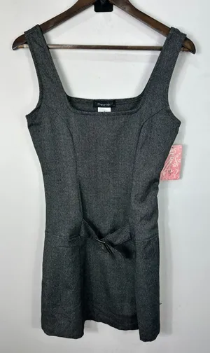 Fleurish Mini Dress Womens 5 Grey Sleeveless Square Neck Buckle‎ Detail 90s Y2K thumbnail 1