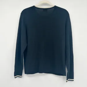 MAGASCHONI FOR BLOOMINGDALES Womens Black‎ Cardigan Sweater Button Up Knit Trim thumbnail 6
