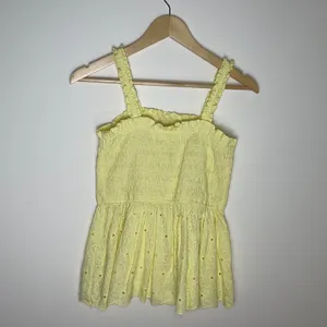 Altar’d State | NWT Yellow Mila Smocked Floral Embroidery Tank Top | Medium thumbnail 4