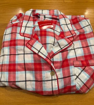 NWT wondershop womens plaid cotton pajamas set size 2X . thumbnail 1